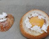 Komló kovászos házi hamburger  zsemlében sült ham and eggs recept fázis 4 fotója