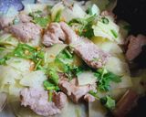 Hình bước làm 3 của món Su su xào thịt vai heo