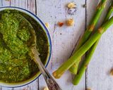 A picture of step 4 of Fresh Basil pesto.