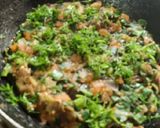 A picture of step 9 of Khandeshi special jalgaon green brinjal roasted bharta.