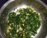 A picture of step 1 of Corn palak bites.