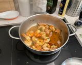 A picture of step 4 of Homemade Squid Ink Tagliolini with Jumbo Shrimp and Zucchini.