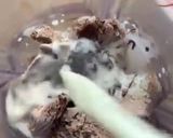 A picture of step 1 of Chocolate shake from chocolate chip ice-cream.
