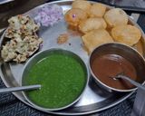 A picture of step 3 of Panipuri nu pani and chana bataka.