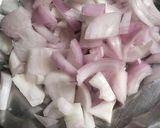 A picture of step 2 of #Tiffin box bhindi with French fries.