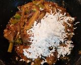 A picture of step 3 of Brinjal Drumstick Stir fry.