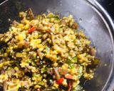 A picture of step 1 of Plantain Peel thoran (kerala style).