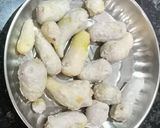 A picture of step 1 of Arbi Dry Sabji.