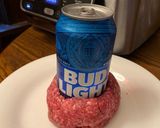 A picture of step 1 of Air Fryer beer bottle stuffed bacon burgers.