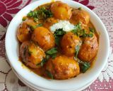 A picture of step 4 of Malai Dum Aloo with Green Peas.