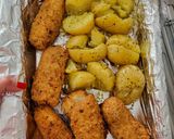 A picture of step 13 of Kiev's cutlet and baked potato😊.