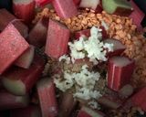 A picture of step 1 of Lentil and rhubarb stew - vegan.