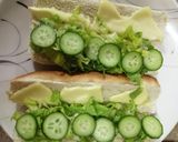 A picture of step 2 of Veg Subway sandwich.