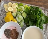 Hình bước làm 1 của món Sinh tố xanh siêu ngon. Eatclean