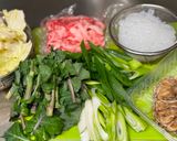 A picture of step 1 of Japanese Sukiyaki (Yamagata style).