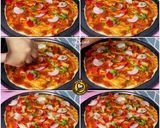 A picture of step 4 of Cheese Burst Veggies And Chicken Pizza From Scratch.