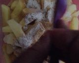 A picture of step 3 of Kfc style chicken garlic fries.