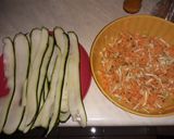 Cukkinibe göngyölt sajtos, répás vagdalthús 🥕 recept fázis 1 fotója