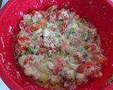 A picture of step 4 of Tuscan Panzanella with Seared Sea Bream.