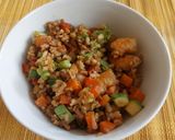 A picture of step 5 of Brown Fried Rice with Shrimp.