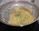 A picture of step 3 of Dried Scallop Pasta With Baked Salmon Steak And Baked Sweet Potato In Coconut Oil.
