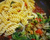 A picture of step 3 of Baked Cheesy Pasta with Tomato, Basil and Veggies.
