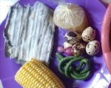 Foto langkah ke 1 dari resep MPASI : jagung manis, mendoan + telur puyuh (6 bln).