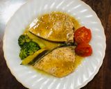 A picture of step 5 of Blue Marlin Steaks • Fish in Peppery Lemon - Butter - EVOO Sauce.
