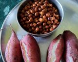 A picture of step 1 of Sweet Potatoes Chatpati.