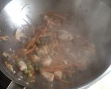 A picture of step 5 of Pork and Mushroom stir fry for one person.