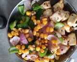 A picture of step 8 of Green Rice with Paneer and Vegetables in Creamy Cheesy Ragi Sauce.