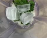 A picture of step 2 of Mint sweet lassi.