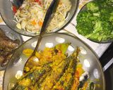 Foto langkah ke 6 dari resep Pesmol bumbu kuning ikan kembung, tumis kangkung, dan brokoli kukus.