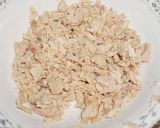 A picture of step 1 of Albacore Pea Chimichanga Salad.