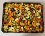 A picture of step 4 of Pasta with roasted vegetables and feta cheese salad.