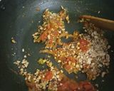 A picture of step 4 of Bombay duck with masala okra.