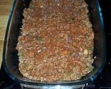 A picture of step 4 of "no pasta" lasagne.