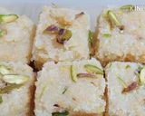 A picture of step 6 of Dry Coconut and Mava Barfi Recipe.
