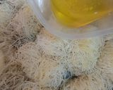 A picture of step 3 of Kunefa filled with Walnuts.