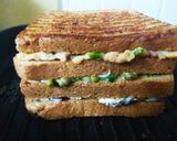 A picture of step 6 of Sprout & Veggie Chaat Club Sandwich.