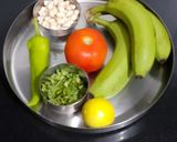 A picture of step 1 of Row Banana Sabzi.