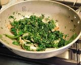 A picture of step 4 of Pulicha keerai koottu (Paruppu keerai in Tamil, Kulfa Ka Saag in Hindi, Purslane in English).