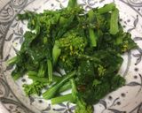 A picture of step 6 of Japanese boiled Nanohana(rape blossoms).