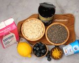 Gambar langkah 1 resipi Overnight Oatmeal Blueberry Lemon.