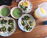 A picture of step 6 of Tacos al Pastor with Hibiscus Leaves.