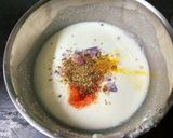 A picture of step 2 of Punjabi kadhi pakodi.