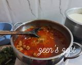 A picture of step 2 of Hyderabadi Gosht Bhindi ki Besan Kadhi.