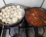 Foto del paso 7 de la receta: Capeletinis de jamón y queso con salsa con pollo