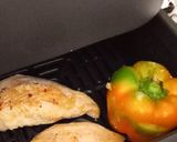A picture of step 1 of Airfryer roast chicken breast and stuffed pepper.
