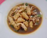 Foto langkah ke 5 dari resep Cumi saus tiram cabai hijau.